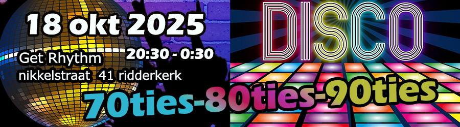 Discoavond in Ridderkerk 18 oktober 2025